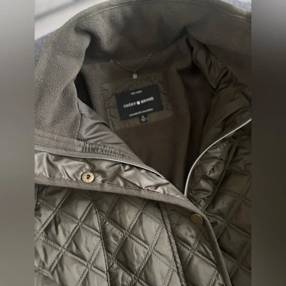 Lucky brand 🍀quilted army green jacket | lucky brand button up jacket - Picture 4 of 6